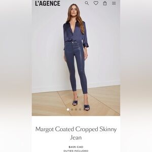 L'AGENCE Margot Red Skinny Jeans size 29